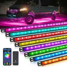 8PCS RGBW Underglow Light Bars for RVs,Exterior Neon Underbody LED Light strips