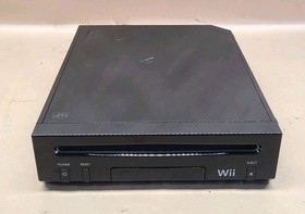 Nintendo Wii Console System RVL-101 512MB Black w/ Cables & Stand - Tested!