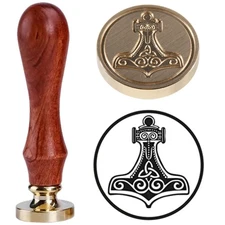 Viking Rune Vegvisir Wax Seal Stamp Wax Seal Thors Hammer-Seal with Handle Seal
