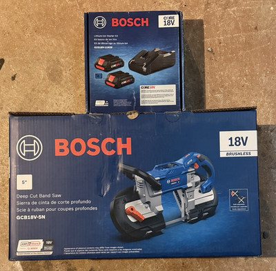 Bosch GCB18V-5N 18V Cord/Brushless Band Saw + 2x18V 4AH Batteries & Charger Kit