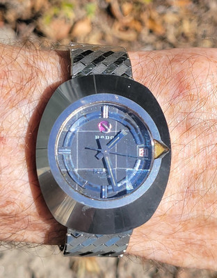 w/Video: RARE 9 Facet Sapphire RADO DiaStar 1 Watch w/ Interesting ''Mod''