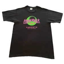 Vintage 90s Single Stitch T-Shirt Mens Large Black Rock Toronto Skydome Neon Art