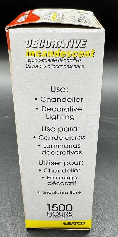 5 - Satco S3868 12V Candelabra Base 25-Watt CA10 Light Bulb, Clear - Image 3 of 4