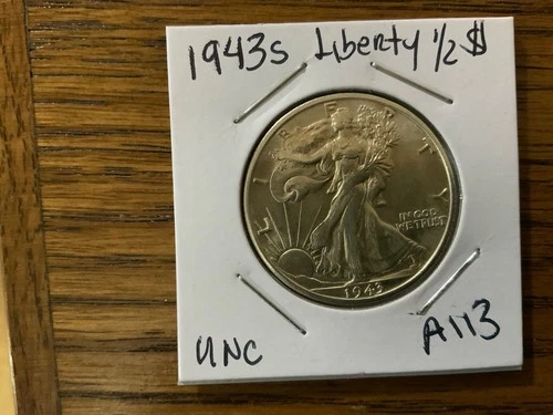 1943s  walking liberty half dollar high grade UNC details A113
