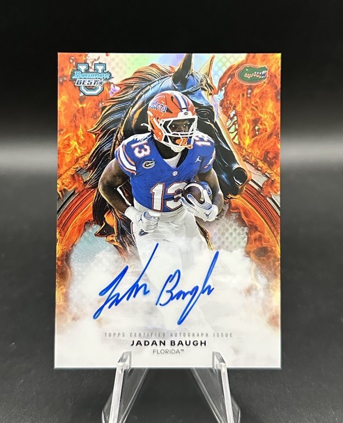 2025 Topps Bowman Best JADAN BAUGH Silver On-Card AUTO Workhorse Refractor Card