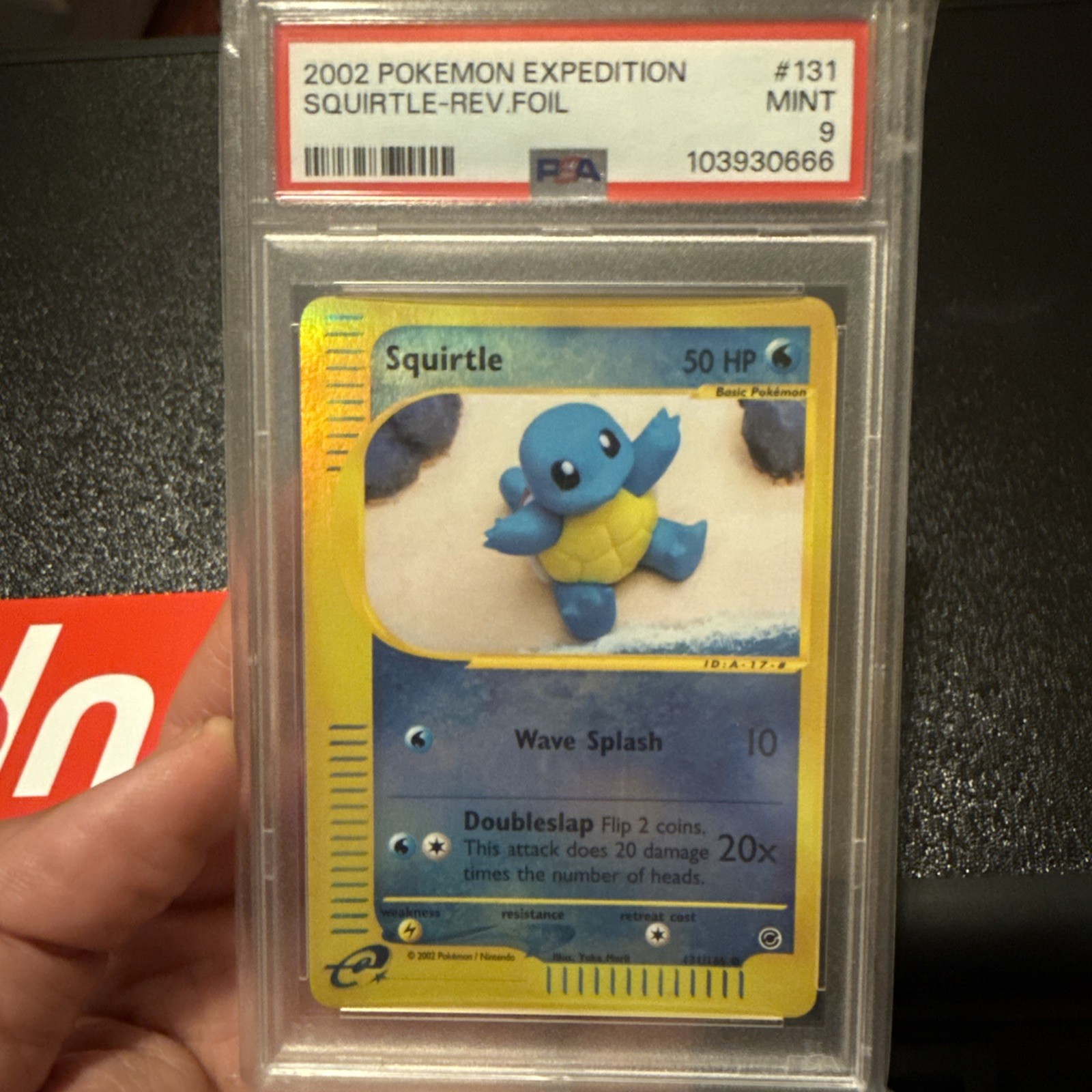 2002 POKEMON EXPEDITION #131 SQUIRTLE-REVERSE FOIL PSA 9