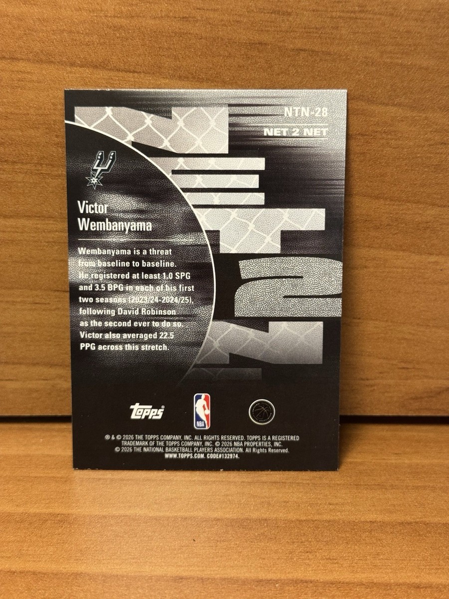 2025-26 Topps NBA Hoops Victor Wembanyama #NTN-28 Net 2 Net Foil