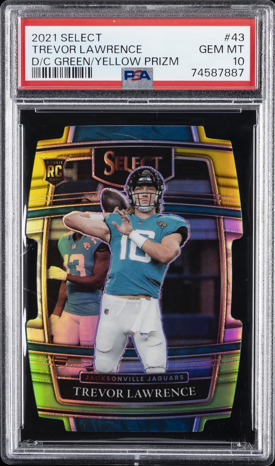 Trevor Lawrence Panini Select #43 Die-Cut Green/Yellow