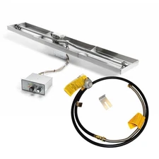 HPC Fire Flame Sense Gas Fire Pit Kit, 37x8in. Pan 36in. Burner, LP Small