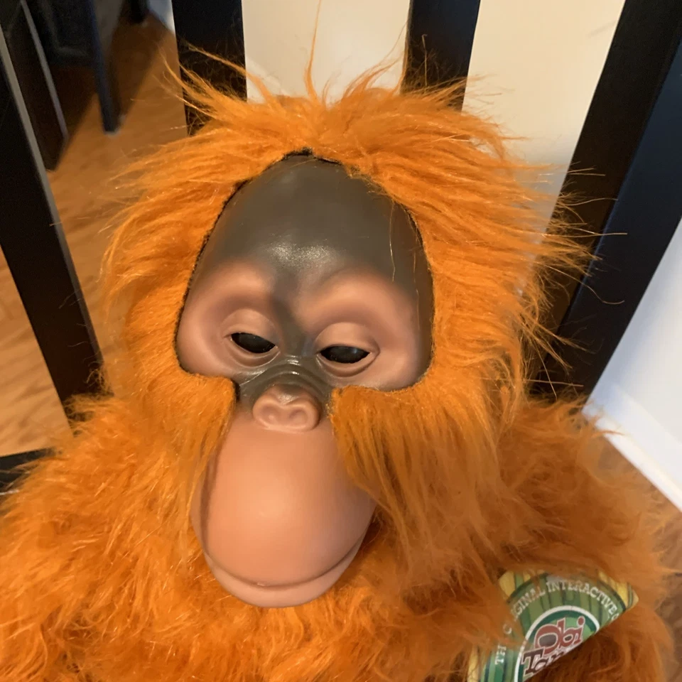 Juguete de peluche interactivo Obi Tan Orangután mono 16" Senario raro 2001 Kobi Oki Foto 2 de 4