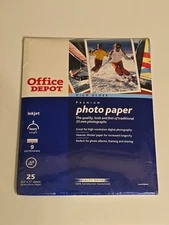 Office Depot High Gloss Premium Inkjet Photo Paper (8.5 X 11) 25 Sheets NEW
