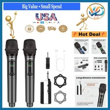 Wireless Microphone System Dual Handheld 2.4G Hz Karaoke Singing Party Amplifier