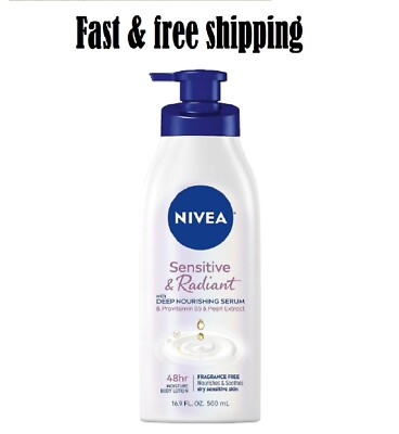 NIVEA Sensitive and Radiant Body Lotion for Sensitive Skin Unscented Body Lotion