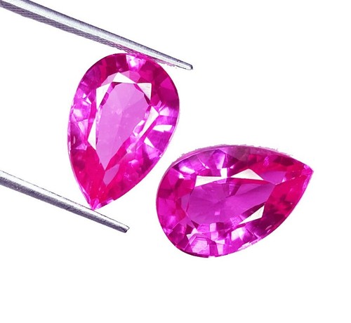 Par de gemas de zafiro rosa natural certificado 18,41 quilates piedras preciosas sueltas WP06 - Imagen 3 de 12