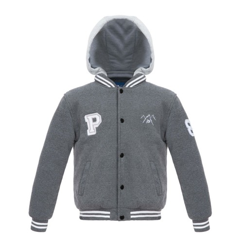 Men’s Padded FLEECE VARSITY Jacket Letterman Baseball Zip-off hood Size S-6XL US - Picture 2 of 20