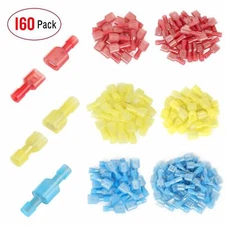 160 pcs Female/Male Insulated Wire Terminal Connectors Set 24 22 16 14 12 10