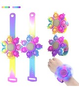 2 Pieces Push Pop-it Bracelet  Rainbow New Sensory Fidget Toy spinner light 