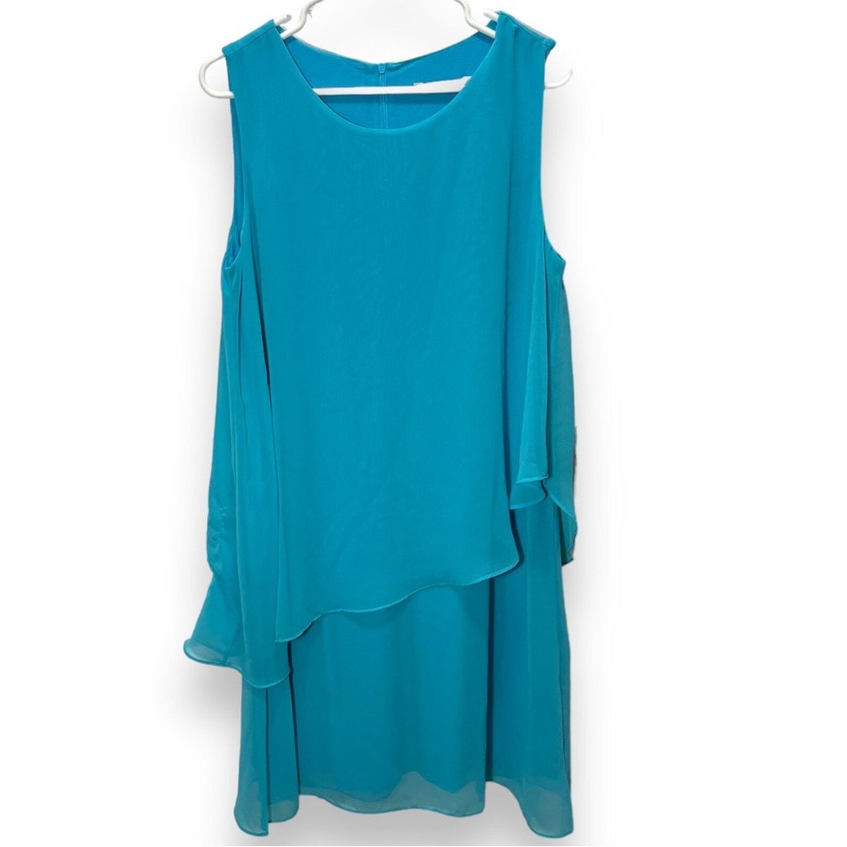 sleeveless pale blue chiffon top