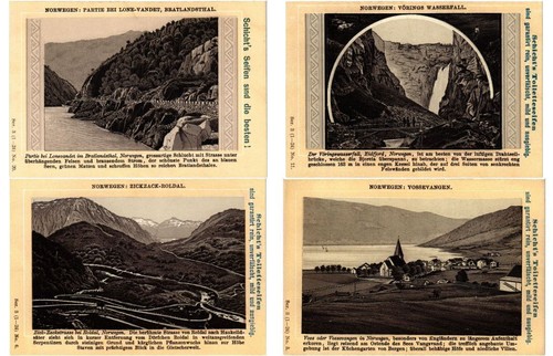 TARJETAS COMERCIALES PAISAJES NORUEGOS 24 Tarjetas comerciales litográficas cromadas vintage (L4475) - Imagen 2 de 12