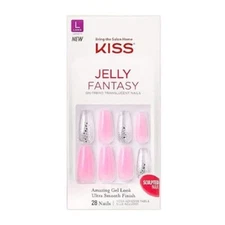 2 pks KISS Jelly Fantasy Translucent nails 28 p/pk 56 total.  Sculpted #26