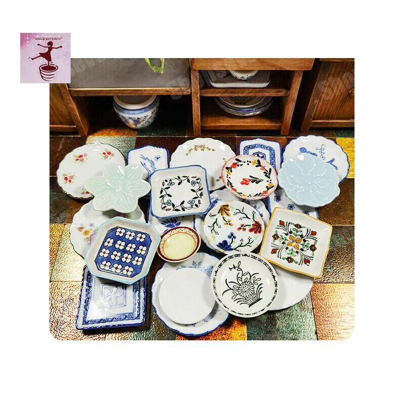 1/6 Dollhouse Miniature Kitchen Furniture Ceramics Plate Dollhouse