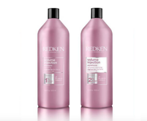  REDKEN VOLUME INJECTION  SHAMPOO CONDITIONER LITER SET 