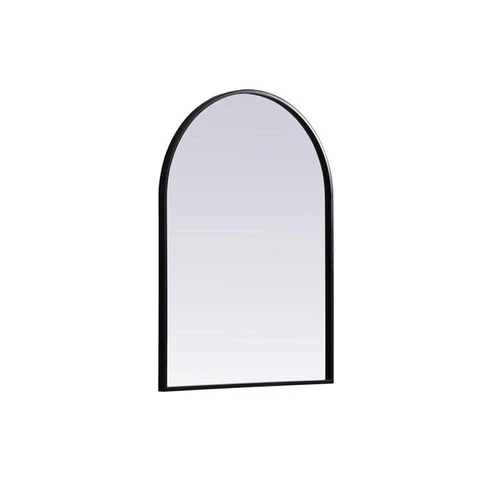 Elegant Decor Ayra 22x30" Arch Modern MDF Wood/Iron Mirror in Black - Picture 3 of 9