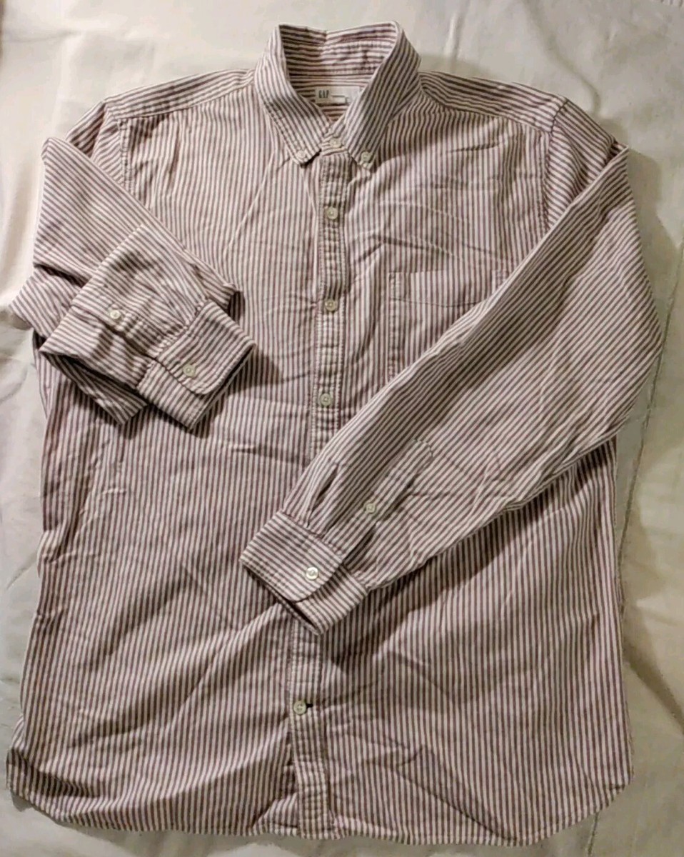 Men GAP Red & White Stripe Oxford Slim Fit Cotton Dress Shirt XL NWOT 2019 | eBay Men GAP Red & White Stripe Oxford Slim Fit Cotton Dress Shirt XL NWOT 2019 | eBay