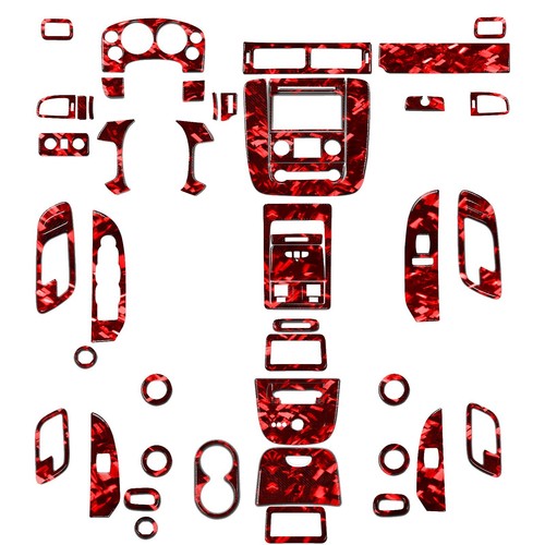 68x Red Forged Carbon Fiber Full Interior Kits For Silverado/Tahoe/Sierra 07-13