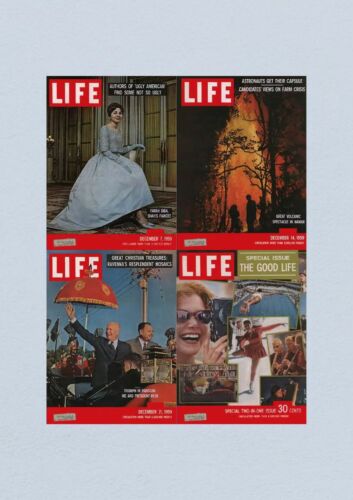 Life Magazine Lot of 4 Full Month December 1959 7, 14, 21, 28 Civil Rights Era - Afbeelding 1 van 1