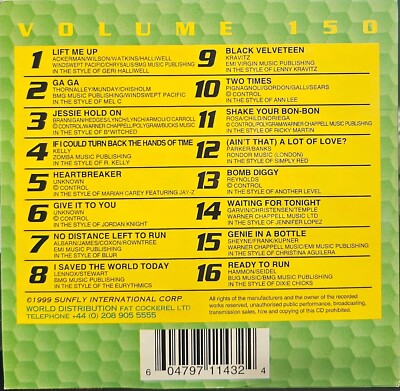 SF150           SUNFLY KARAOKE CDG VERY RARE, NOT SOLD IN THE USA  LOT UK