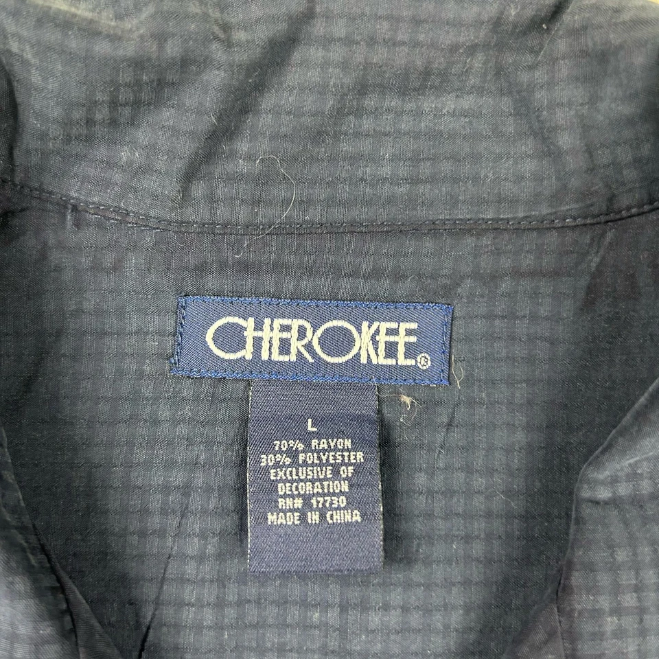 Cherokee Shirt Mens Large Blue Embroidery Button Up Short Sleeves - Image 2 of 4