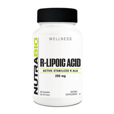 NutraBio - R-Lipoic Acid- Active Stabilized R-ALA 200 mg- 60 Vegetarian Capsules