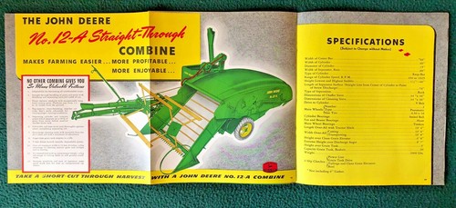 JOHN DEERE COMBINE CATALOG c.1946 + c.1941 Advertising Sheet for SWEEP RAKE - Picture 5 of 7
