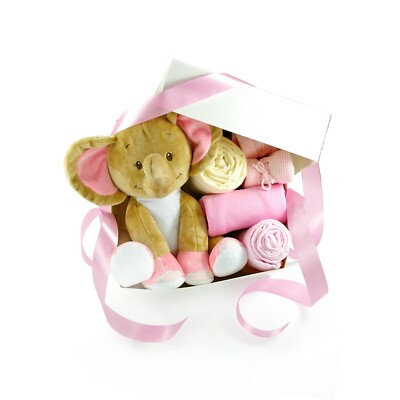 Baby Geschenkbox zur Geburt | LITTLE PEANUT | Geschenkkorb Babyparty | 6-teilig