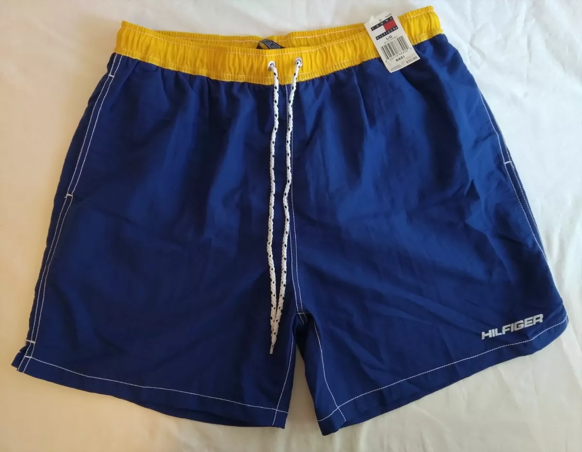 Rare NWT Vintage 90s Tommy Hilfiger Shorts Swim Trunks Blue Men s