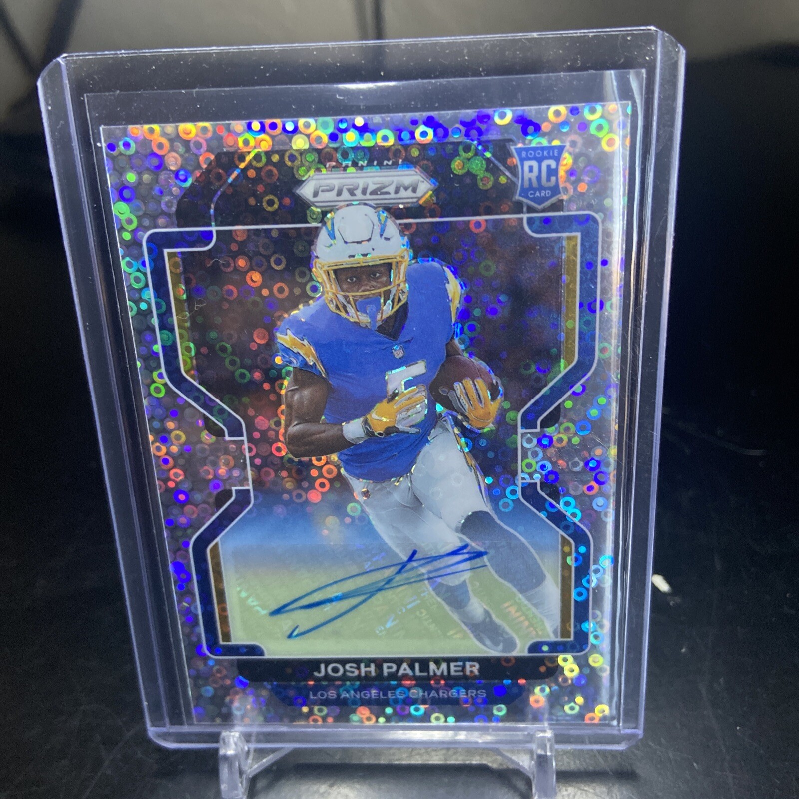 2021 Prizm Silver Disco Josh Palmer #359 Auto Rookie No Huddle - Fast Break