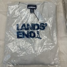 Land  s End Men  s Supima Cotton V-Neck Sweater Size XXL Light Stone NEW