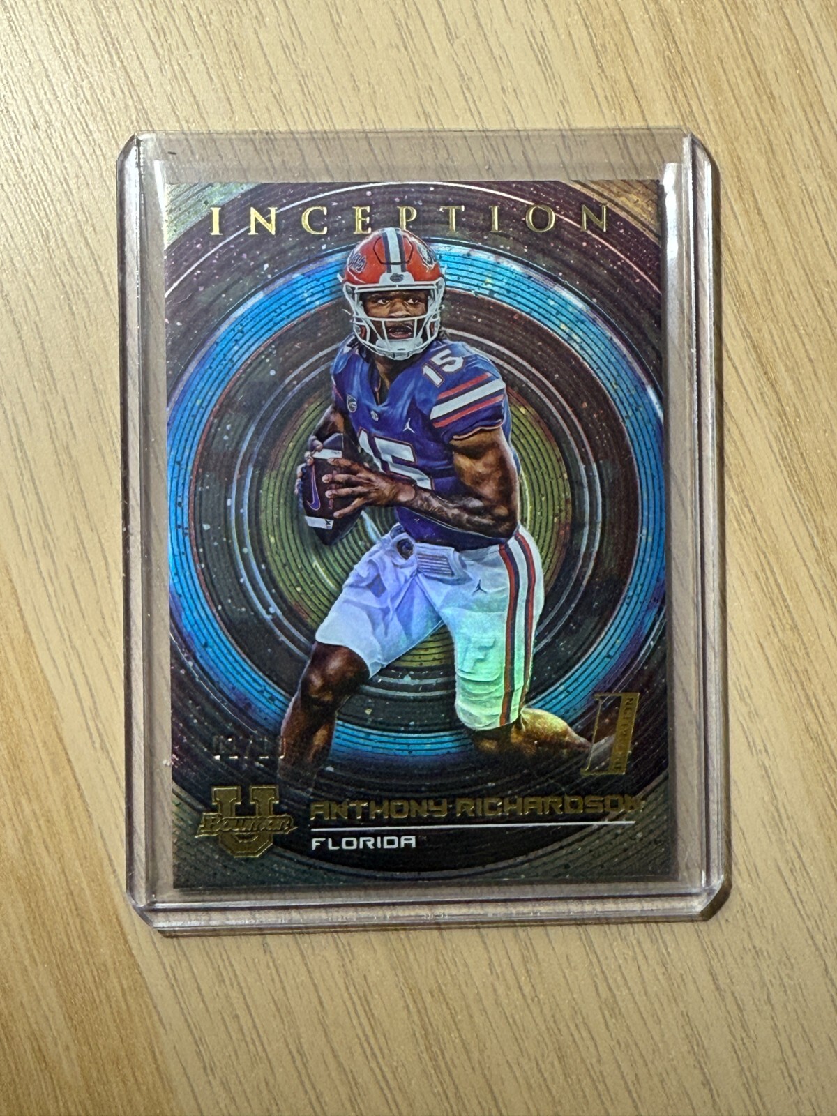 2022-23 Bowman Inception University - Anthony Richardson #74 Black Foil /10 (RC)