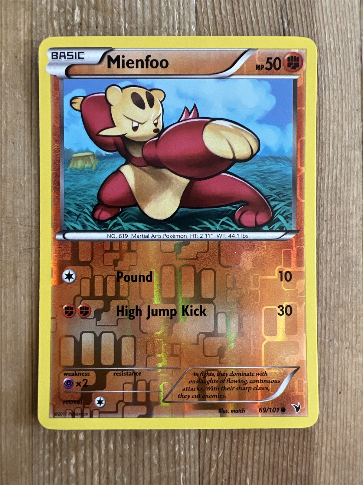 Pokémon TCG Mienfoo Noble Victories 69/101 Reverse Holo Common NM