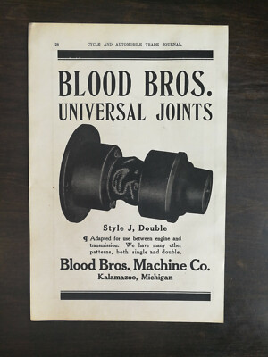 Vintage 1910 Blood Bros Universal Joints Macone Co Full Page Original Ad 1221