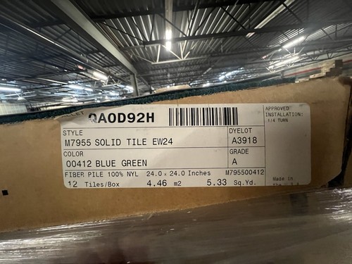 Shaw 00412 Blue Green 12ct 2x2 Carpet Tiles per Box (Total 48 Square Feet) - 第 2/2 張圖片