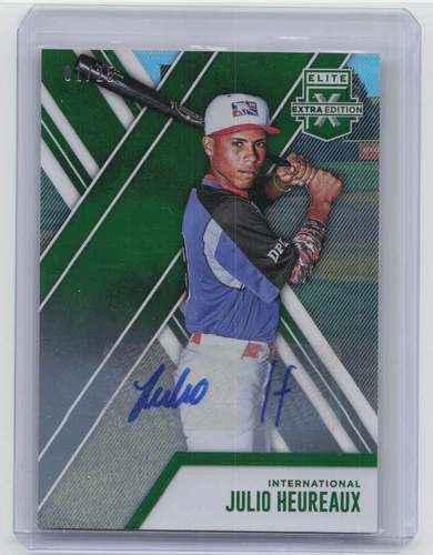 2017 Panini Elite Extra Edition #163 Julio Heureaux Autographs Emerald #/25