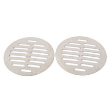 Stainless Steel Round Sink Floor Drain Strainer Cover 4.5 Inch Dia 2pcs