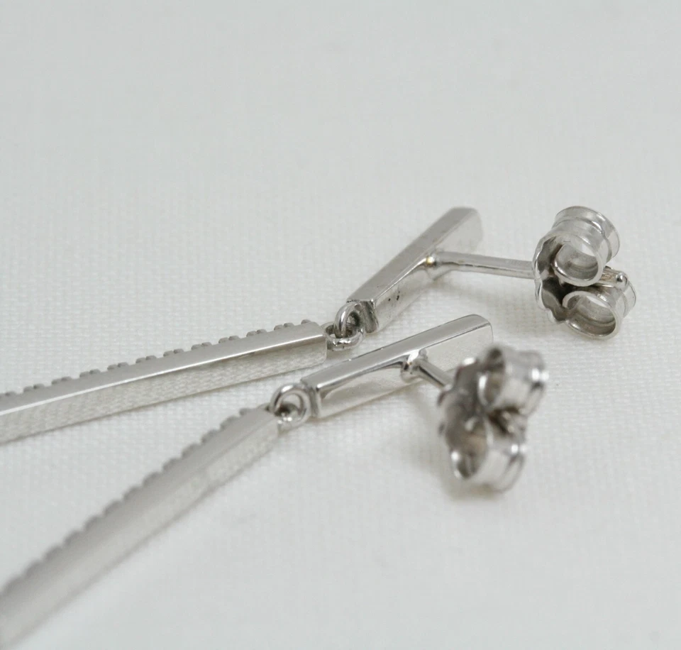 Orecchini pendenti da donna Tennis in Oro Bianco 18 Kt e Zirconi nuovi - Immagine 4 di 4