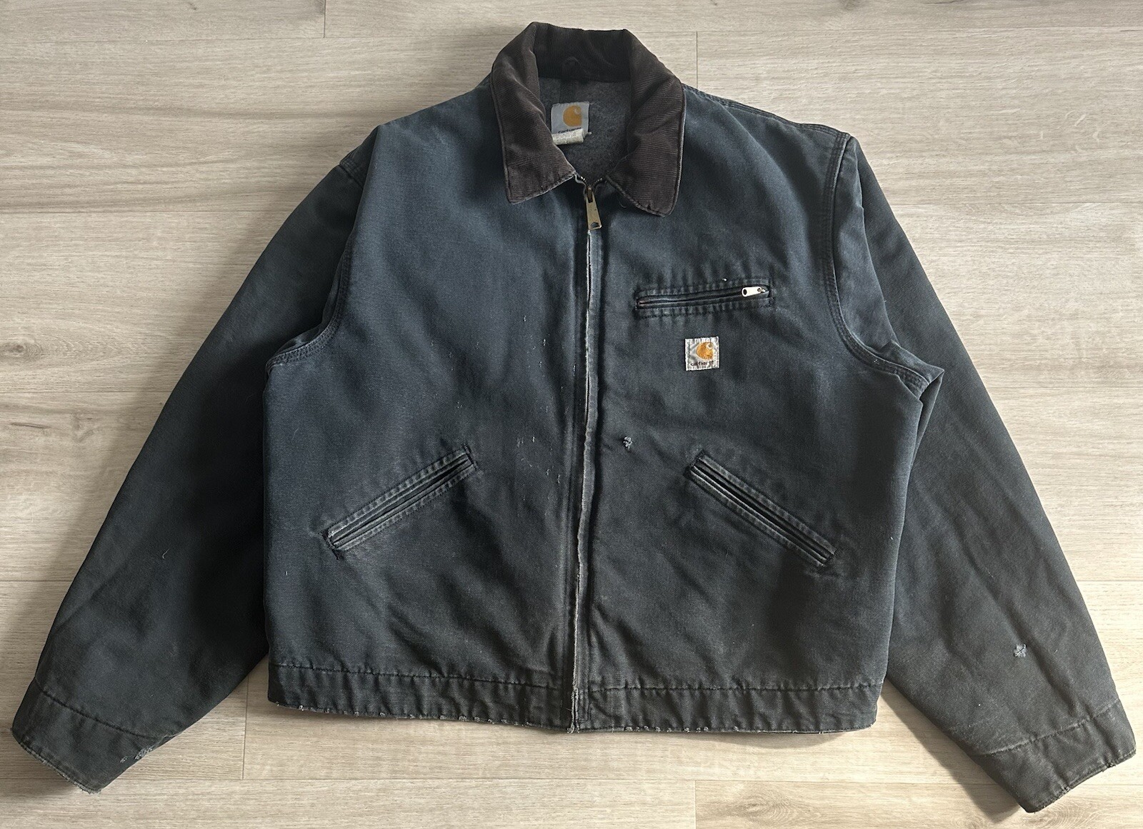 Vintage y2k black j01 blk carhartt detroit work wear jacket Size 48