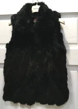 Surell Kids Girls 100% Genuine Rabbit Fur Sz S Black