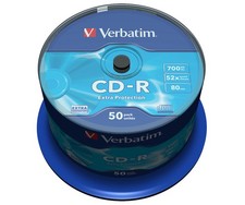 VERBATIM CD-R 700MB 52x 50er Spindel Rohlinge Oberfl&auml;che Extra Protection