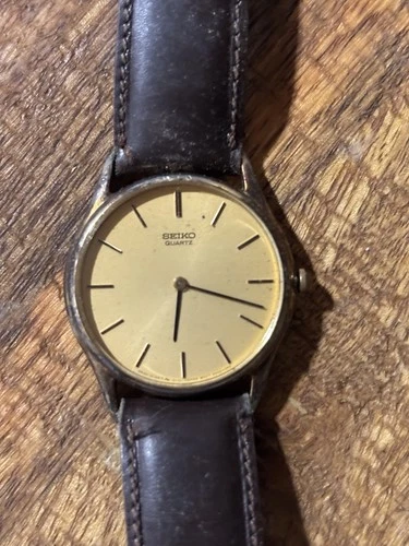 VTG Seiko Watch Men Gold Dial Gold Tone 8620-0019