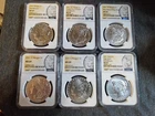 2021 $1 Morgan and Peace Silver Dollar 6pc Set NGC MS69 100th Anni. Label